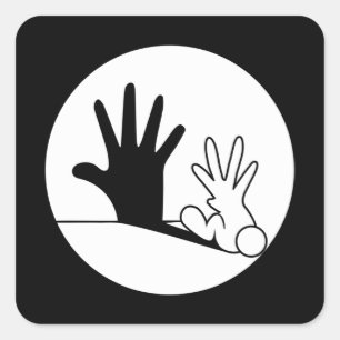Shadow Figure Rabbit Animal Welfare Animal Lover Square Sticker