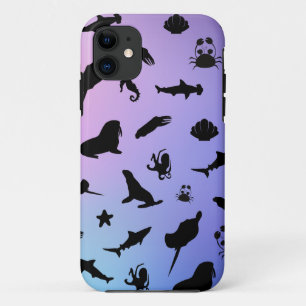 shadow fish shark sea crab gradient galaxy ocean  iPhone 11 case