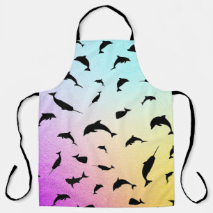 Shadow fish shark whale gradient colourful galaxy apron