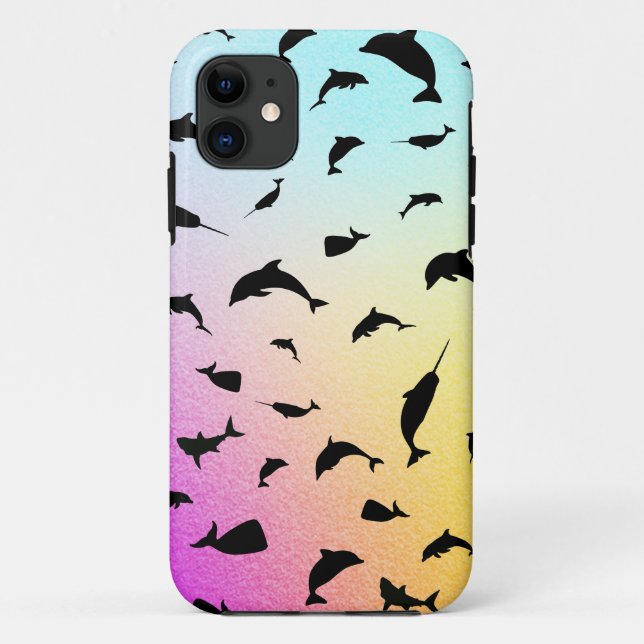 Shadow fish shark whale gradient colourful galaxy Case-Mate iPhone case (Back)