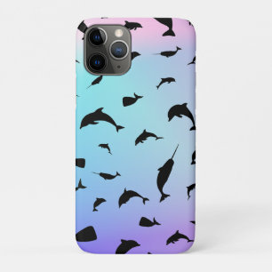 Shadow fish shark whale gradient colourful galaxy iPhone 11 pro case