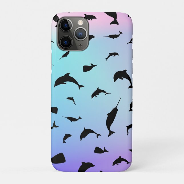 Shadow fish shark whale gradient colourful galaxy Case-Mate iPhone case (Back)