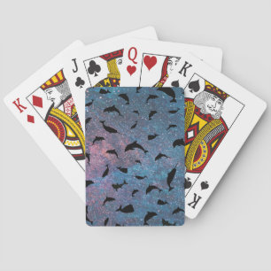 Shadow fish shark whale gradient colourful galaxy playing cards