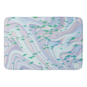 Shadow fish shark whale on gradient galaxy bath mat