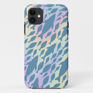 Shadow Fish Shark Whale on gradient galaxy iPhone 11 Case