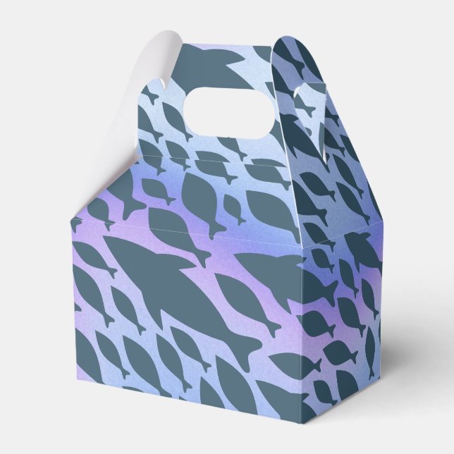 Shadow Fish Shark Whale on gradient galaxy Favour Box (Front Side)