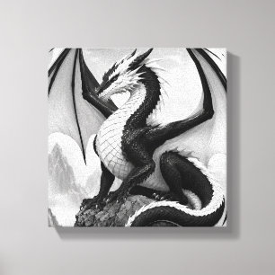 Shadow Flame Dragon Canvas Print