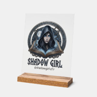 shadow girl acrylic sign