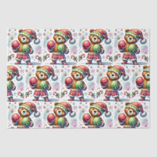 Shadow Holiday Boxing Bear  Tissue Paper