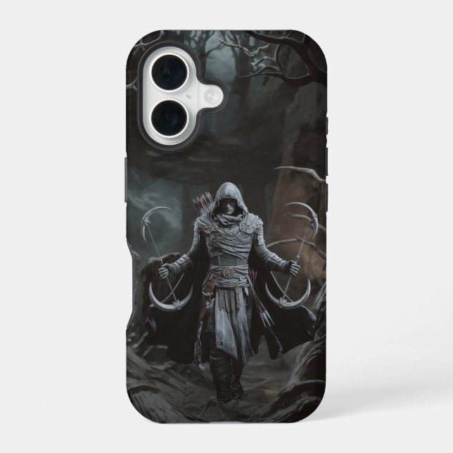 Shadow Hunt – Forest Rogue Warrior  iPhone 16 Case (Back)