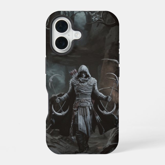 Shadow Hunt – Forest Rogue Warrior  iPhone 16 Case (Back)