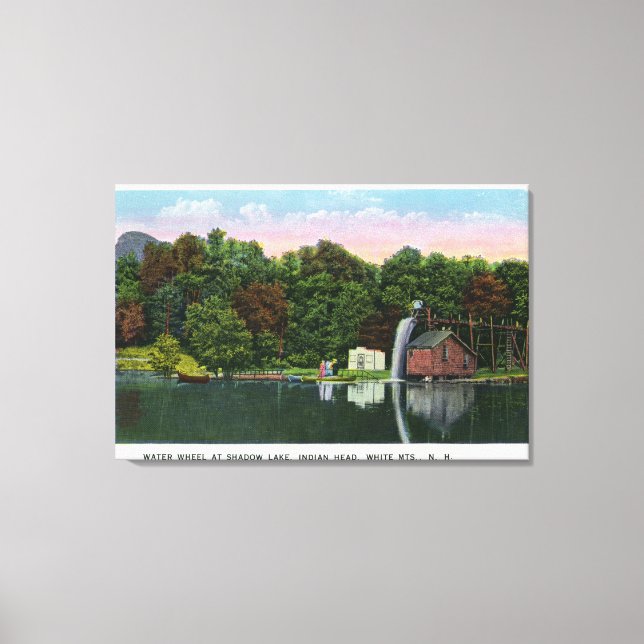 Shadow Lake Water Wheel Indian Head View Canvas Print (Front)