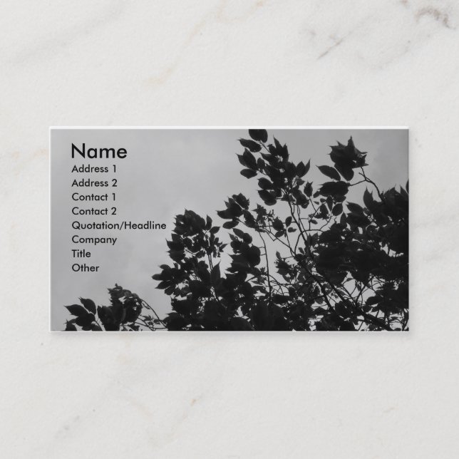 Shadow Leaves Business Card (Front)