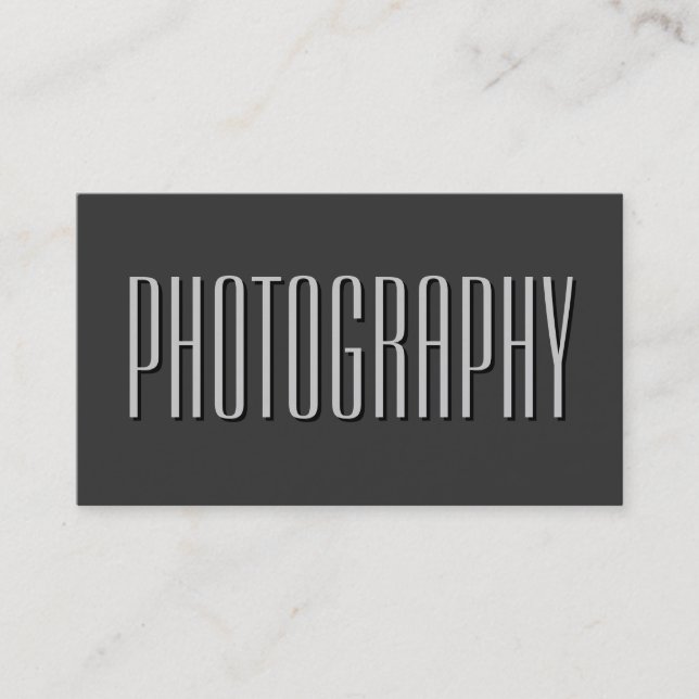 Shadow Letter Grey Photograph Artist Business Card (Front)