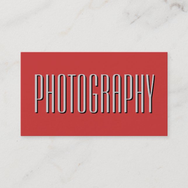 Shadow Letter Red Photography Artist Business Card (Front)