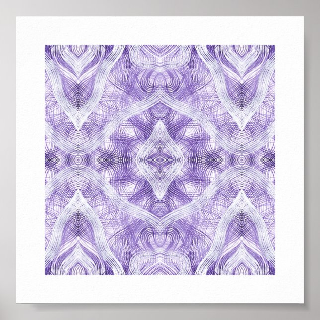 Shadow Light Purple Abstract Watercolor Art Poster (Front)