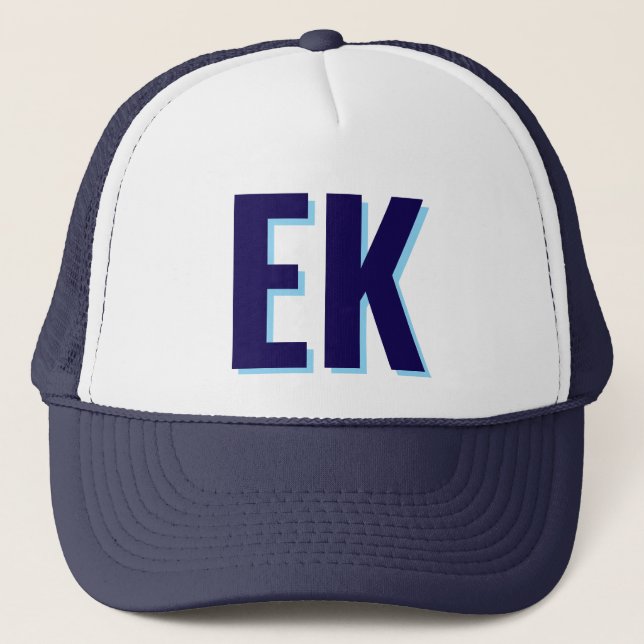 Shadow monogram Beach Bachelorette Party Favours Trucker Hat (Front)