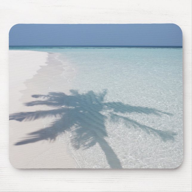 Shadow of a palm tree on a deserted island beach mouse mat (Front)