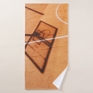 Shadow of basketball hoop bath towel