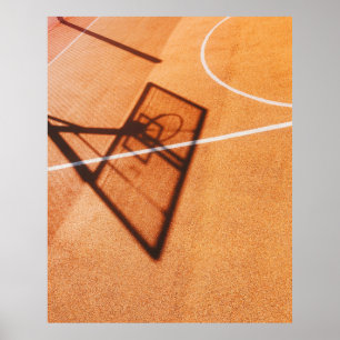 Shadow of basketball hoop poster