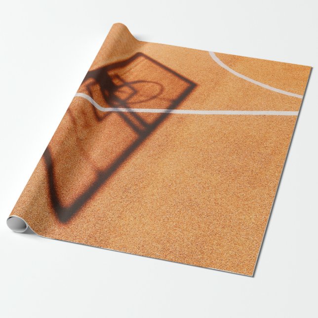 Shadow of basketball hoop wrapping paper (Unrolled)