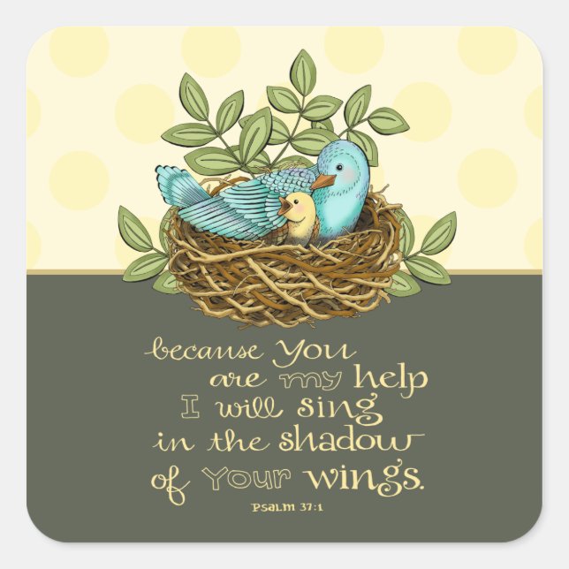 Shadow of His Wings Square Stickers (Front)