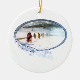 Shadow of the Owl on the Trail of Tears Ceramic Tree Decoration