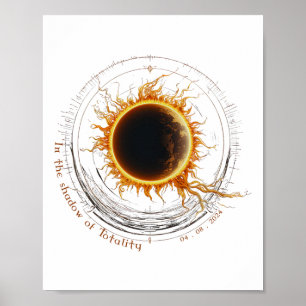 Shadow Of Totality Watching 2024 Total Solar Eclip Poster