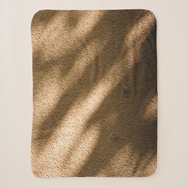 Shadow on brown carpeted floor sherpa blanket (Front)