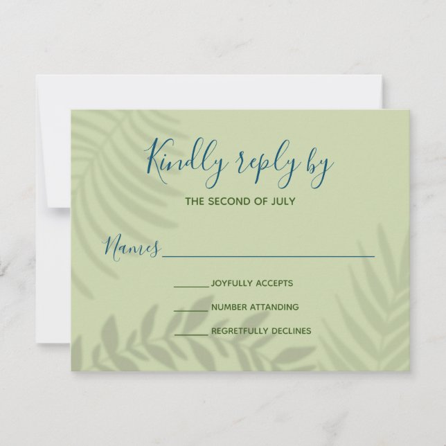 Shadow Palm Sage RSVP Card (Front)