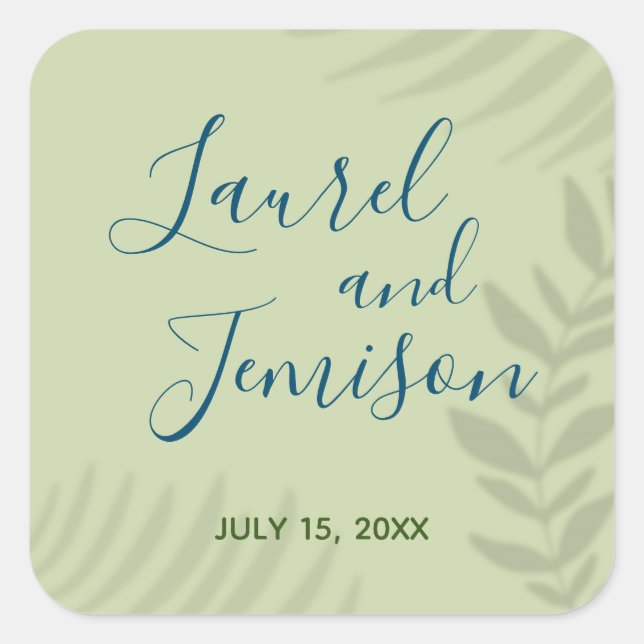 Shadow Palm Sage Square Sticker (Front)