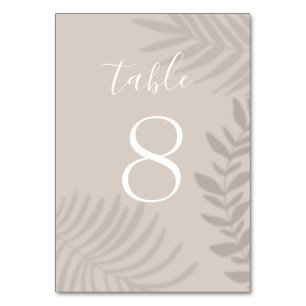 Shadow Palm Tan Table Number