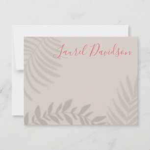 Shadow Palm Tan Thank You Card