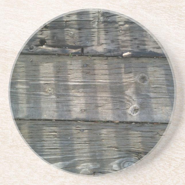 Shadow Planks Wood Deck Knotty Coaster (Front)