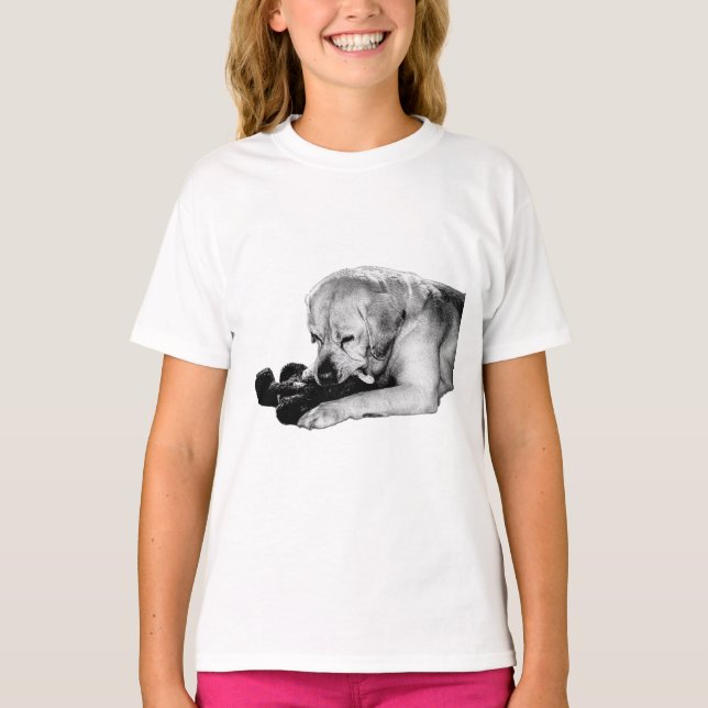 Shadow Play – Labrador with Bear T-Shirt (Front)