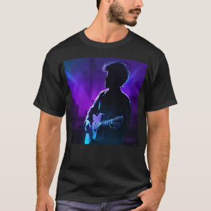 Shadow Player – Neon Guitarist in Purple & Blue Li T-Shirt