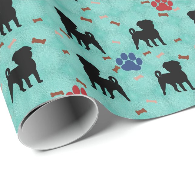 Shadow Pug Wrapping Paper (Roll Corner)
