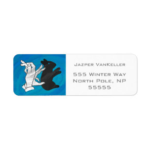 Shadow Rabbit On Blue