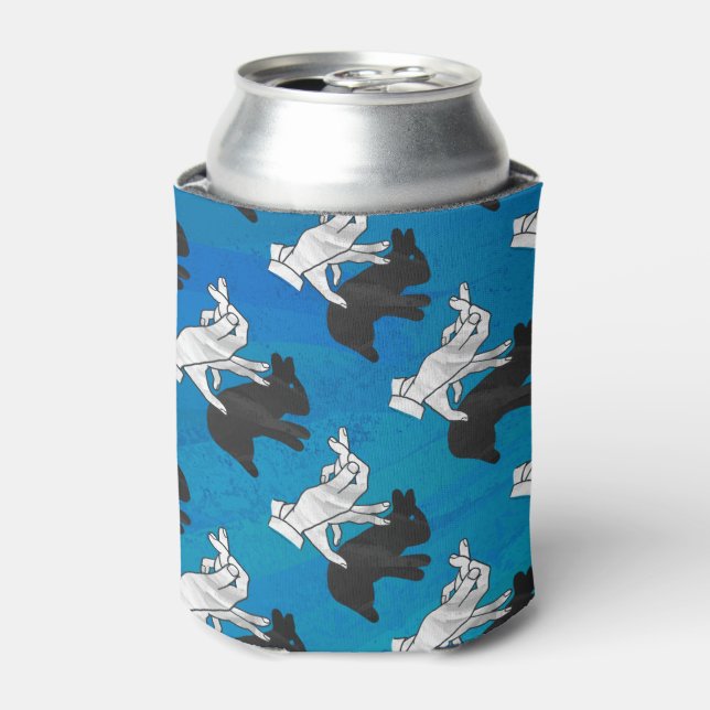 Shadow Rabbit on Blue Can Cooler (Can Front)