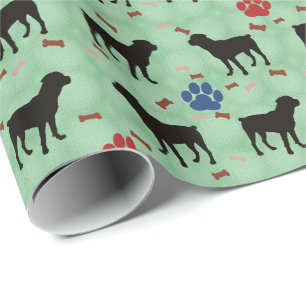 Shadow Rottweiler Wrapping Paper