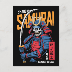 Shadow Samurai Skeleton Warrior in Blue Armour wit Postcard