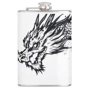 Shadow Scale Dragon Hip Flask