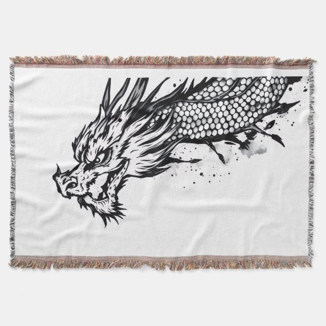 Shadow Scale Dragon Throw Blanket (Front)