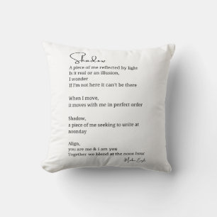 Shadow Self Love Encouragement Inspirational poem  Cushion