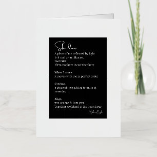 Shadow Self Love Encouragement Inspirational poem Foil Greeting Card