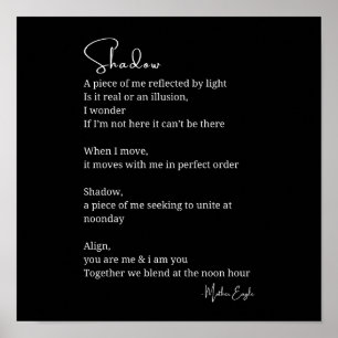 Shadow Self Love Encouragement Inspirational poem Poster