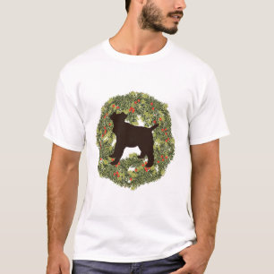 Shadow Silhouette Wire Fox Terrier Dog in a Wreath T-Shirt