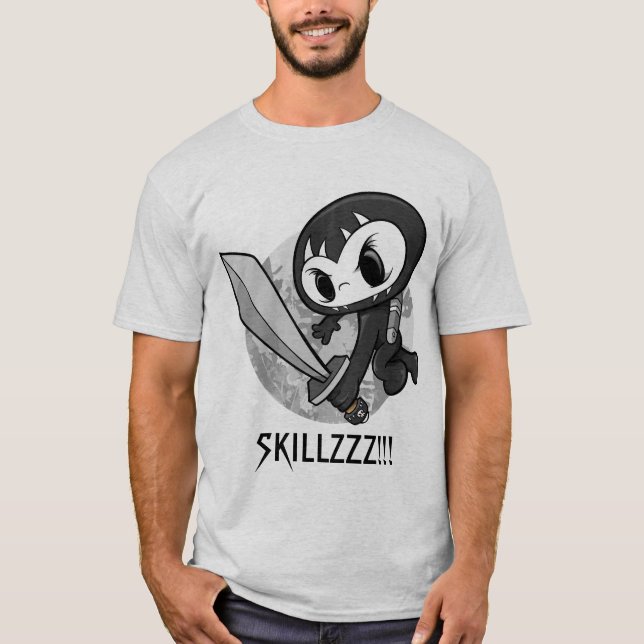 Shadow Skull Ninja Warrior "SKILLZZZ!!!" T-Shirt (Front)