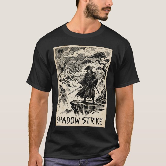 Shadow Strike Samurai Ink Art T-Shirt (Front)