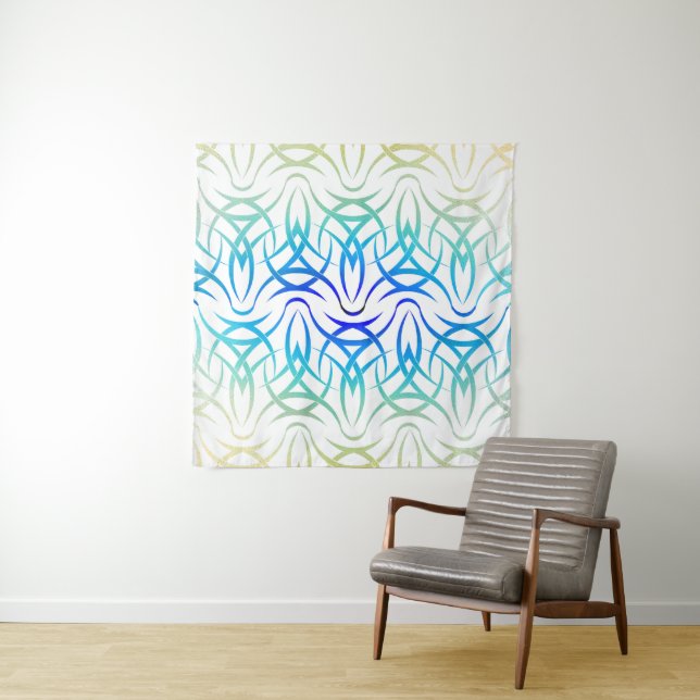Shadow Tribal Pattern ( Rainbow ) Tapestry (In Situ)